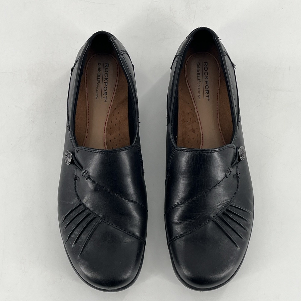 Rockport Cobb Hill Womens Ballet Flat Paulette Slip On Ruched Black Sz 10 W Wide - Picture 9 of 16